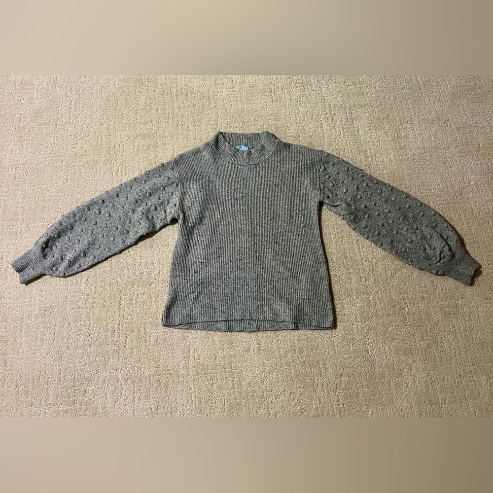 CeCe Gray Textured Long Sleeve Sweater women’s size S